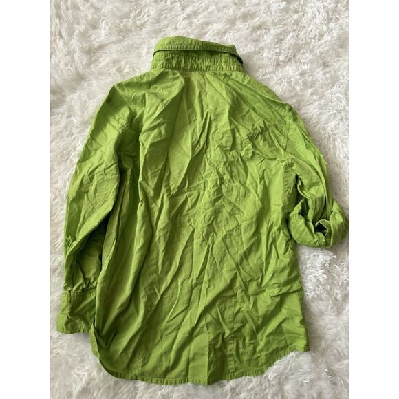 A Line Women’s Sz. 10 Green Roll Up Sleeves Blouse. Cute, Fun - Picture 8 of 9